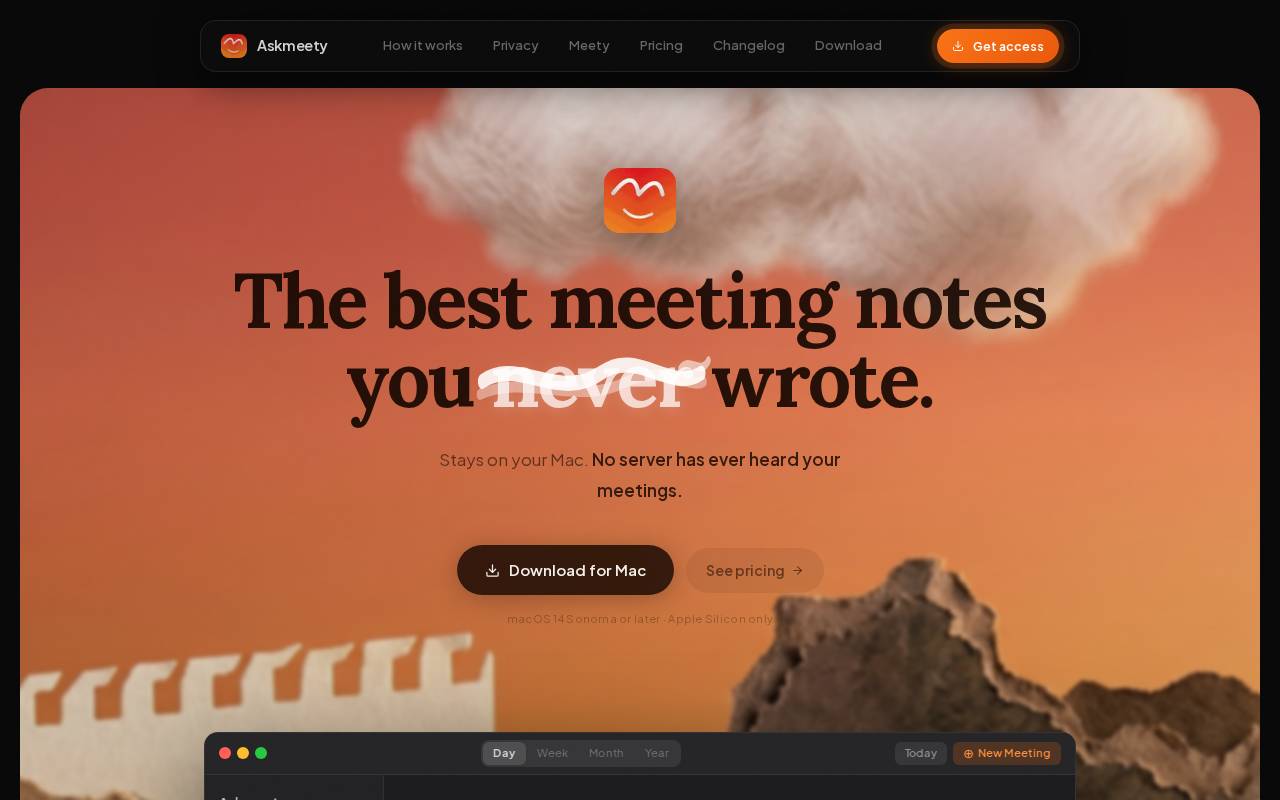 Askmeety – A private meeting notes tool that runs offline on Mac tool