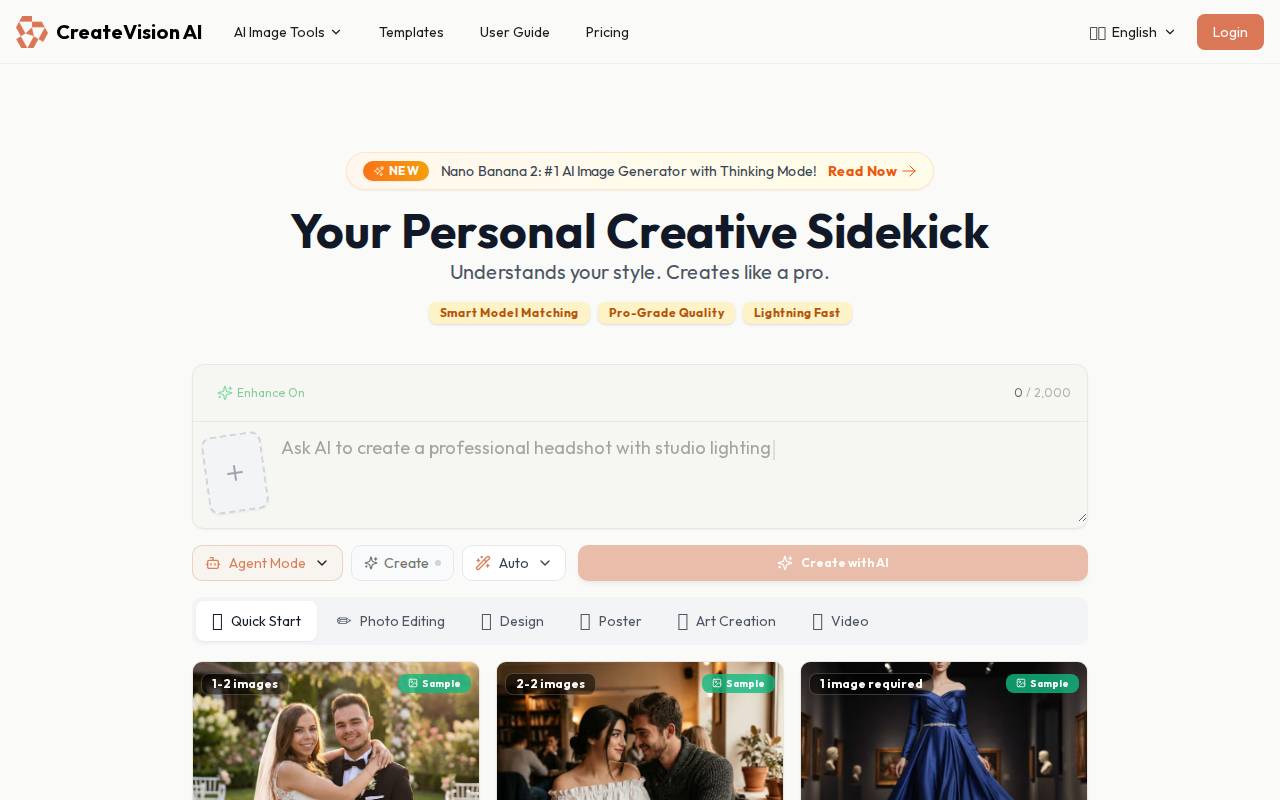 CreateVision AI – A free AI image tool powered by intelligent routing tool