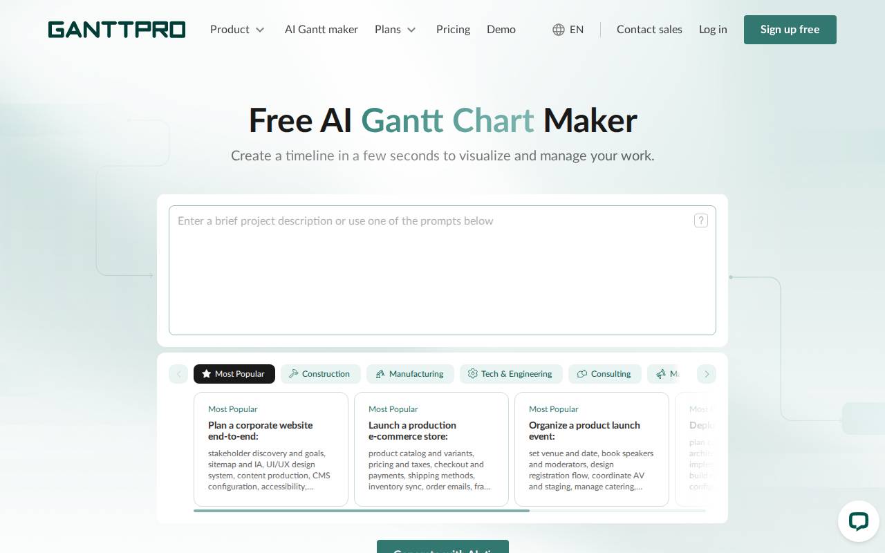 AI Gantt Chart Maker – A free AI Gantt chart maker tool