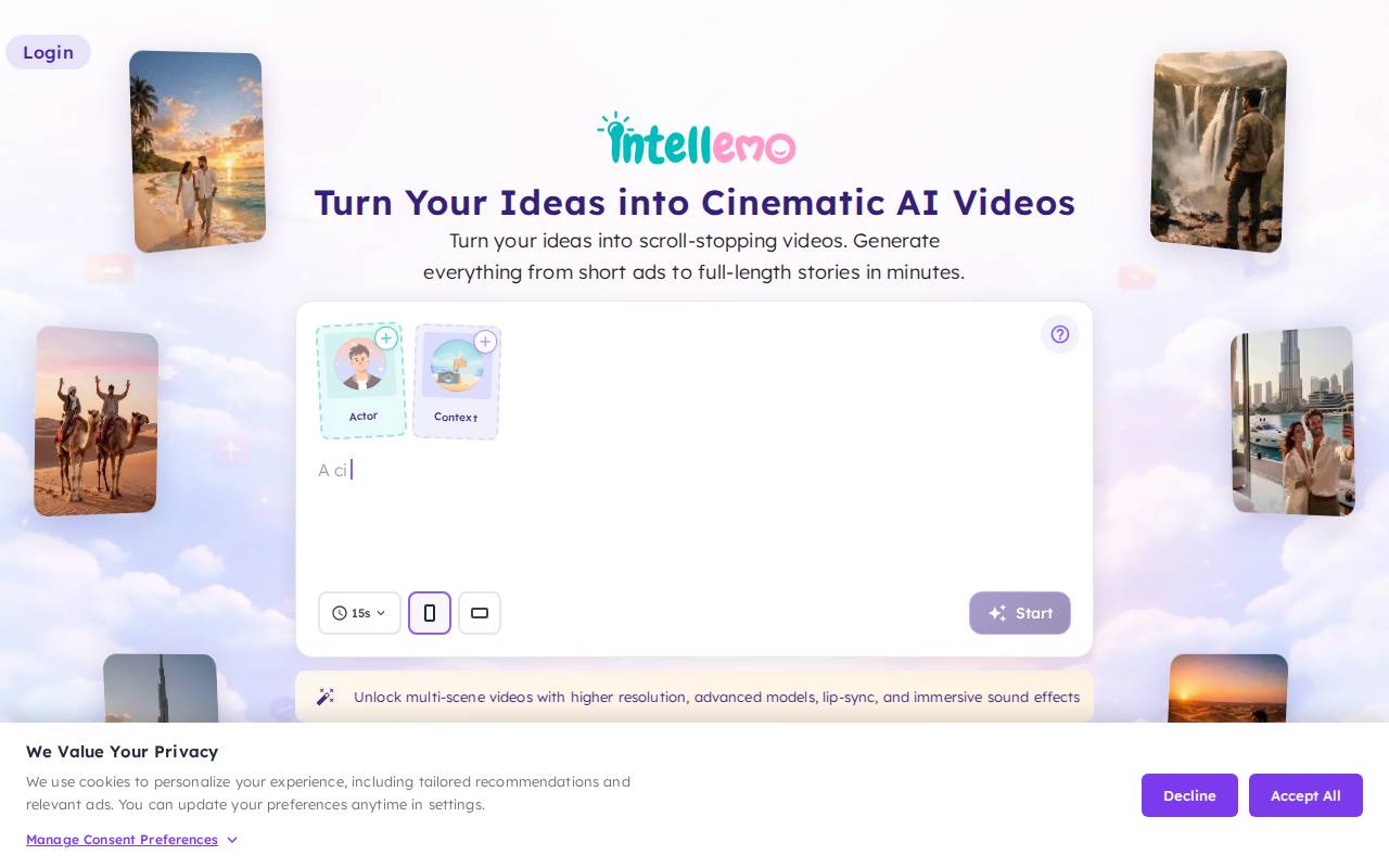 Intellemo AI Creative Studio – A cinematic AI video ads tool for scroll-stopping campaigns