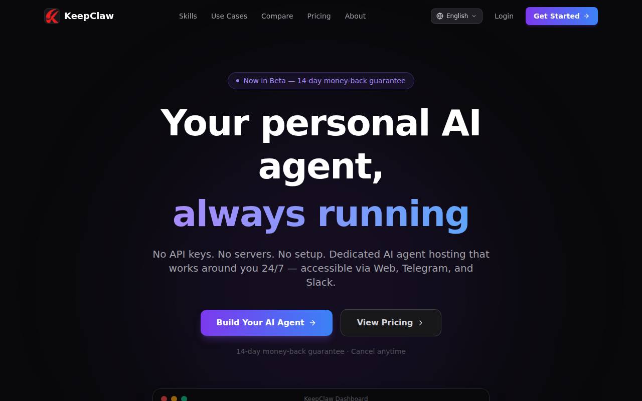 KeepClaw – A personal AI agent hosting tool