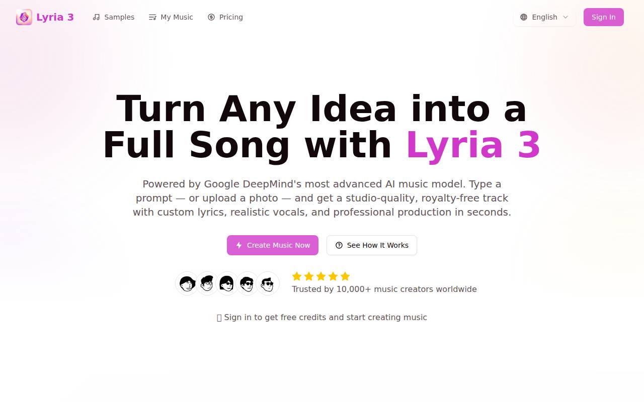 Lyria 3 – A premier AI music generator tool