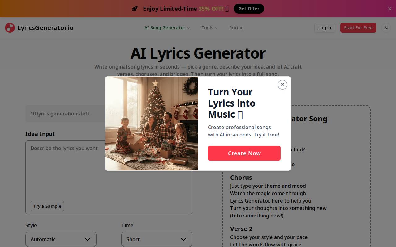 AI Lyrics Generator – A powerful AI lyrics generator tool