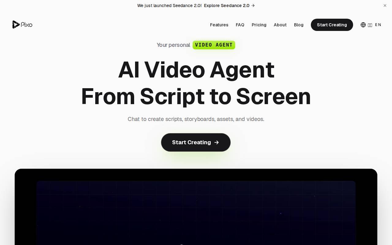 Pixo – AI-powered video creation studio turning scripts into polished videos.