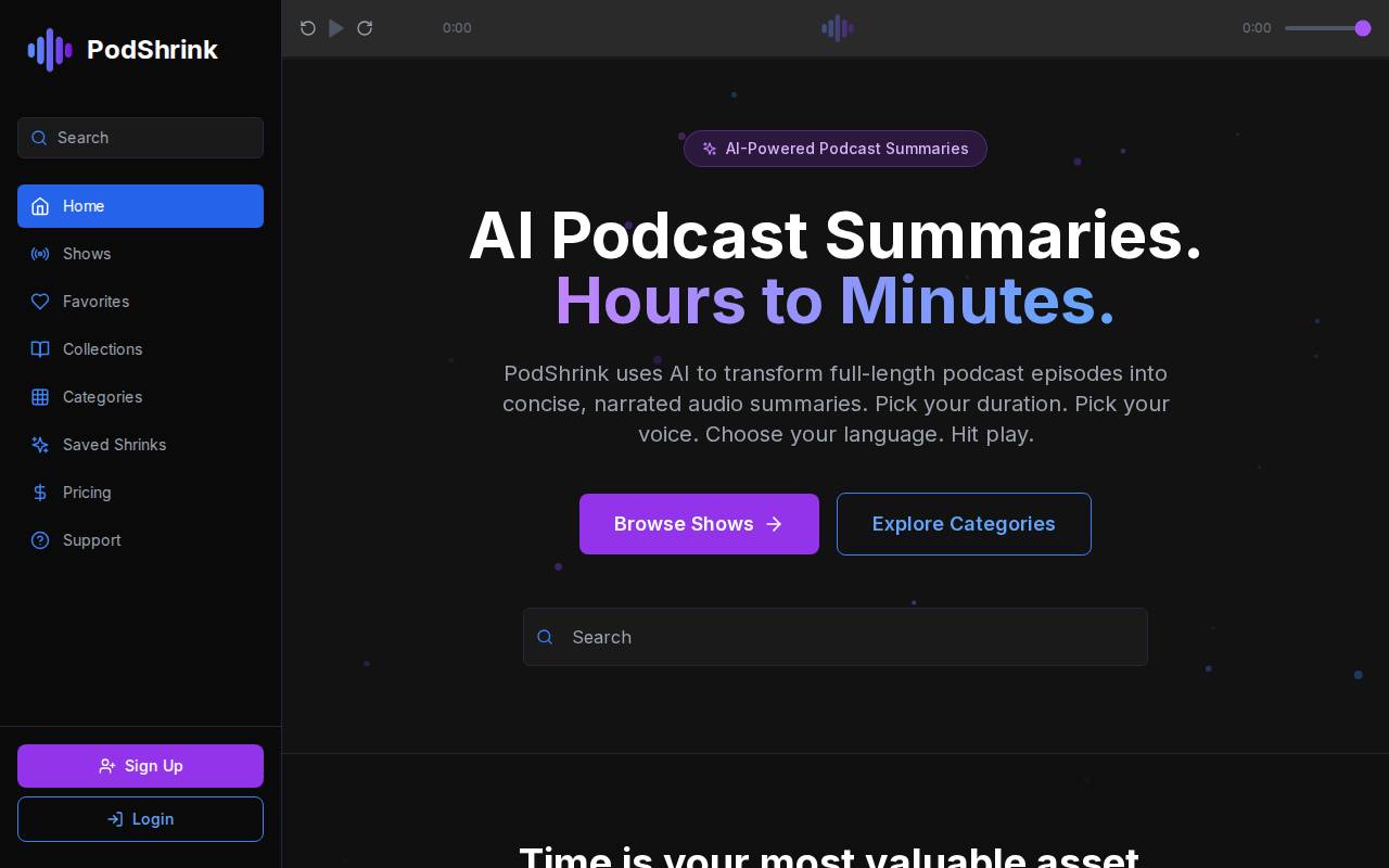 PodShrink – A fast, AI-powered podcast summary tool