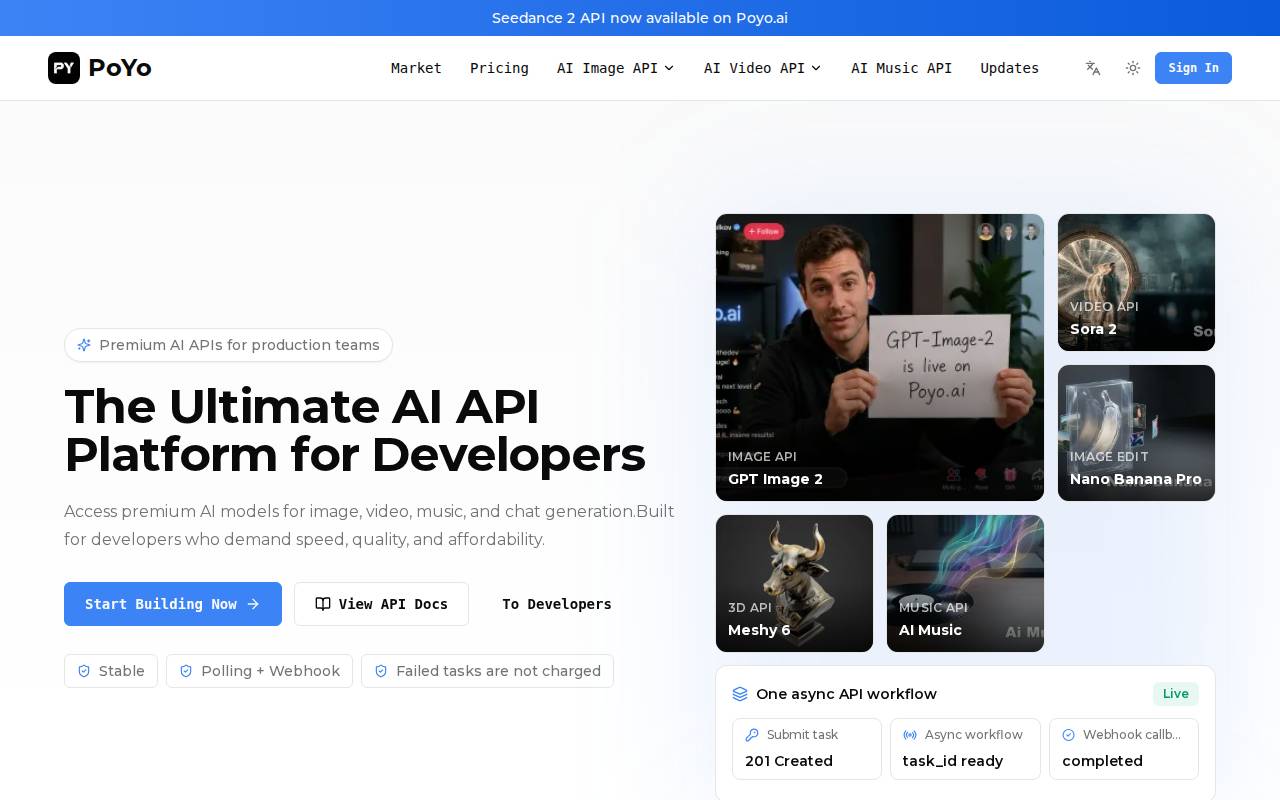 PoYo.ai – A scalable multi-model AI API tool