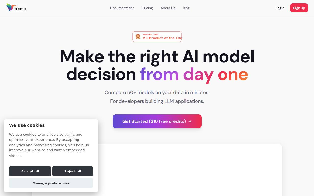 Trismik – A Trismik AI model decision tool