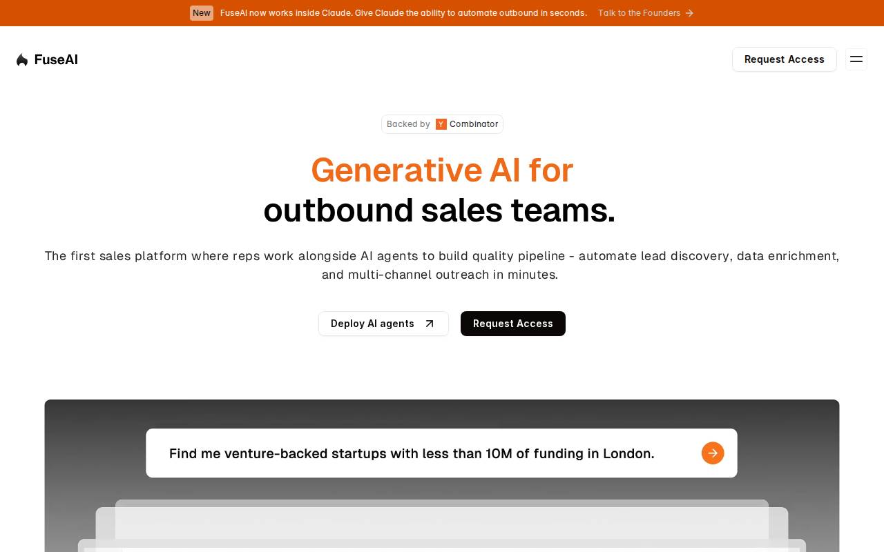 Fuse – A AI-driven outbound sales tool