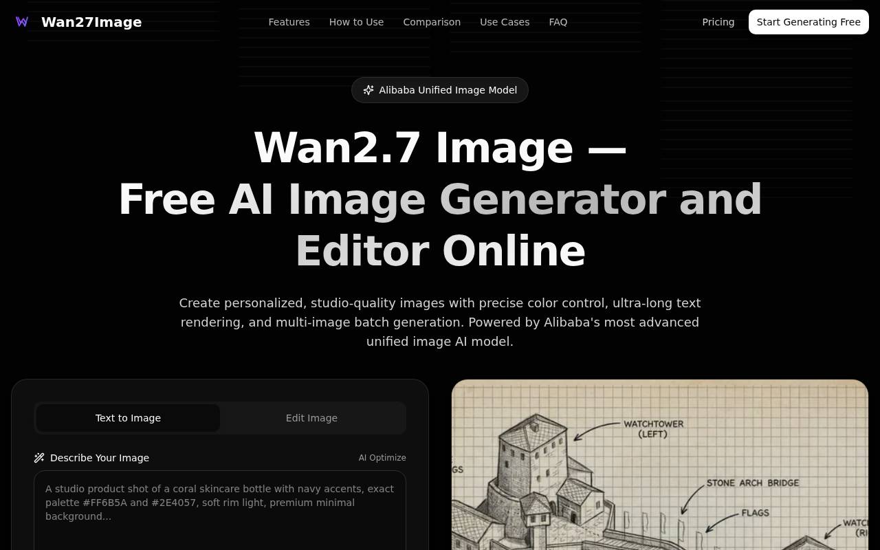 Wan2.7 Image – A free AI image generator and editor tool