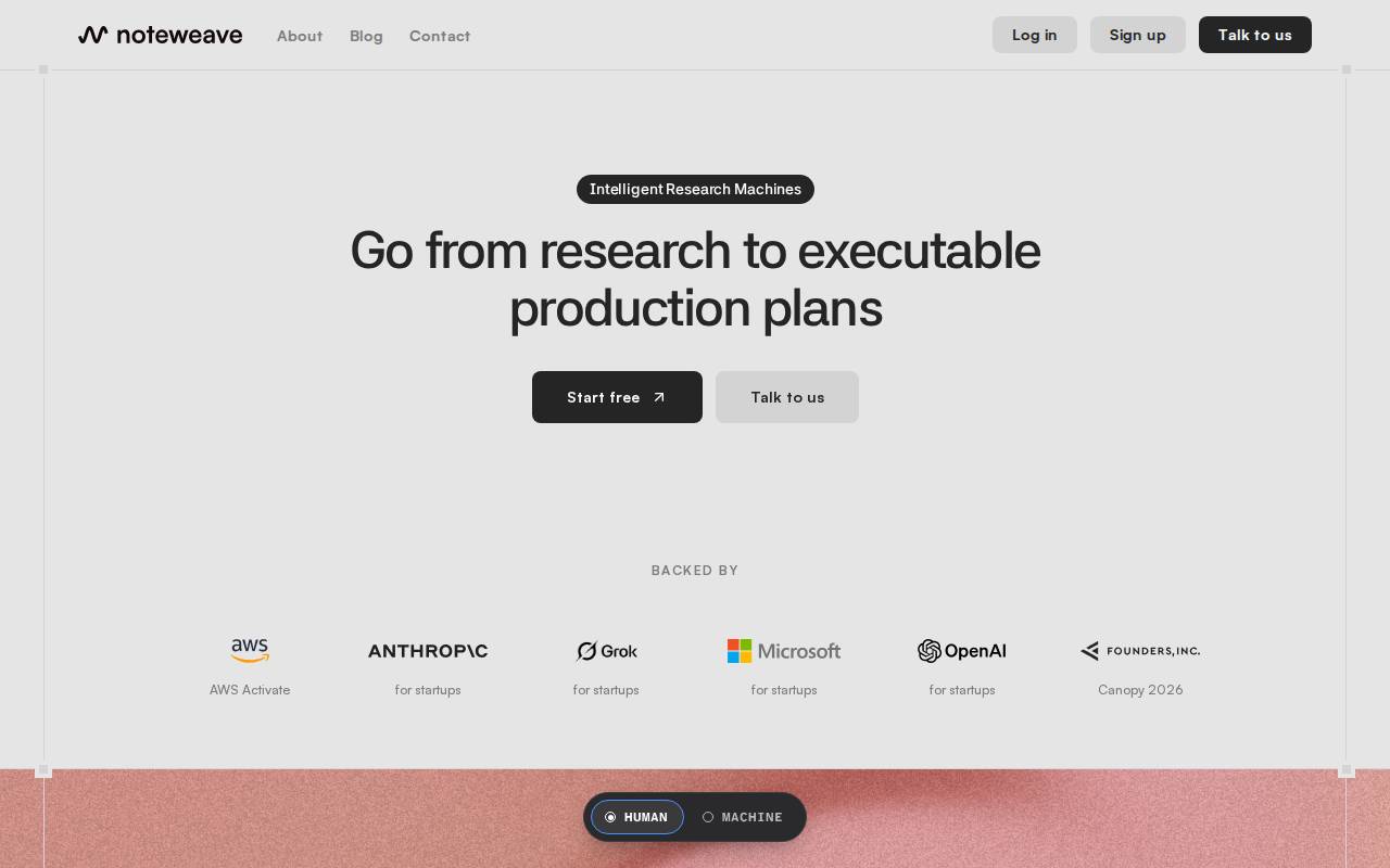 Noteweave – A scalable research-to-production tool