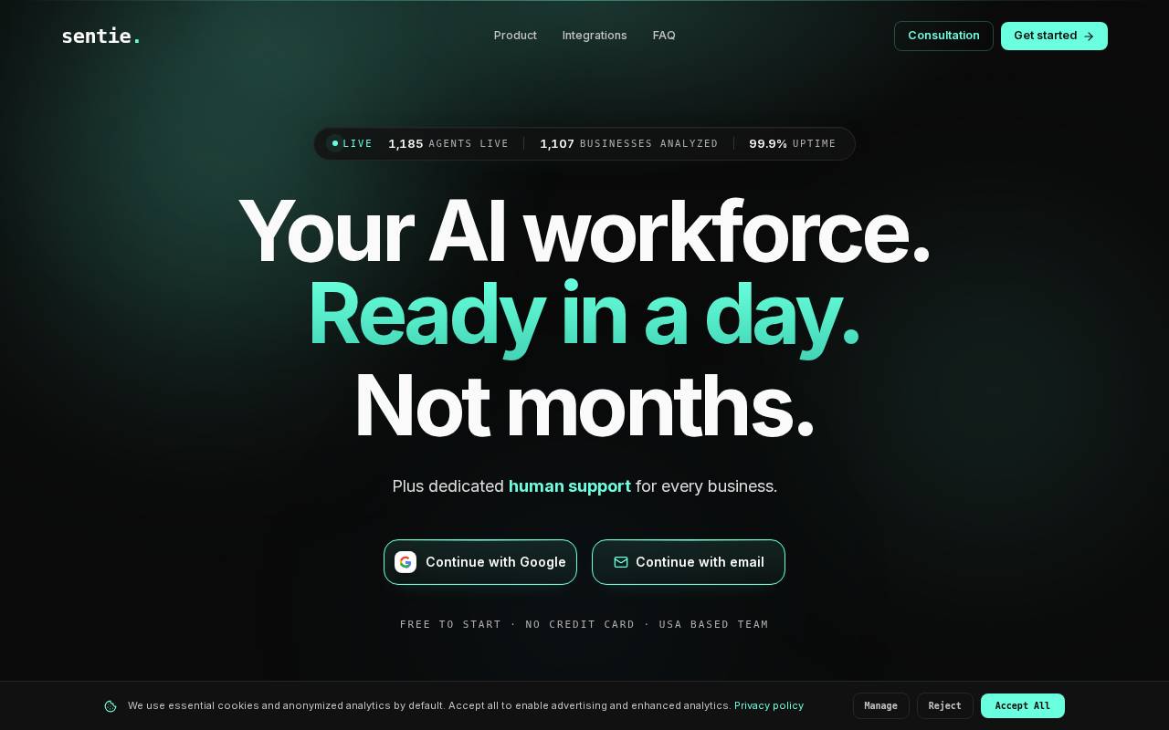 Sentie – A results-focused AI consulting tool for custom agents