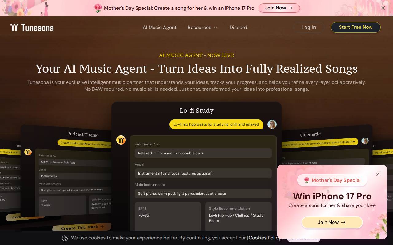 Tunesona – A smart AI music creation tool