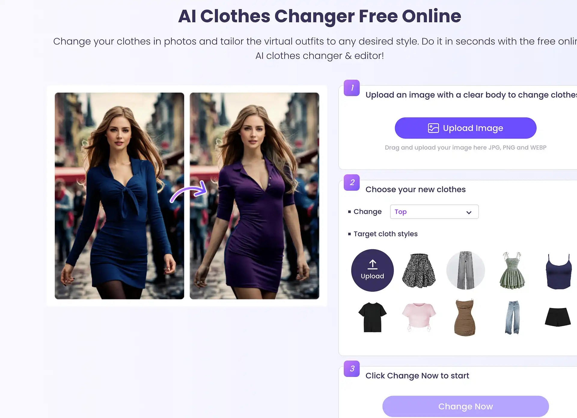 Top 8 AI Clothes Changer Apps in 2026 - Vidnoz – Change Your Clothes in Photos Online