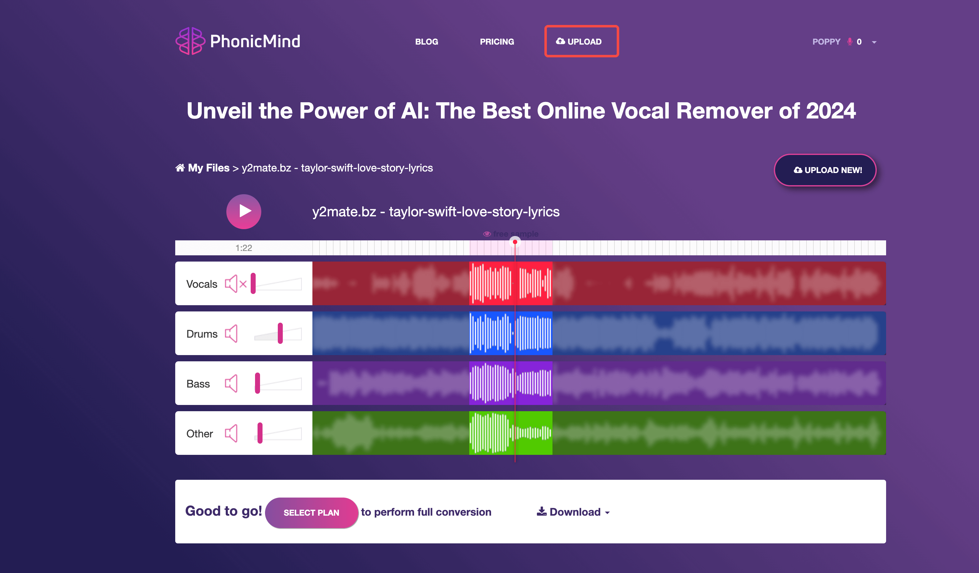 Top 4 AI Vocal Removers Online - PhonicMind - Online AI Vocal Remover