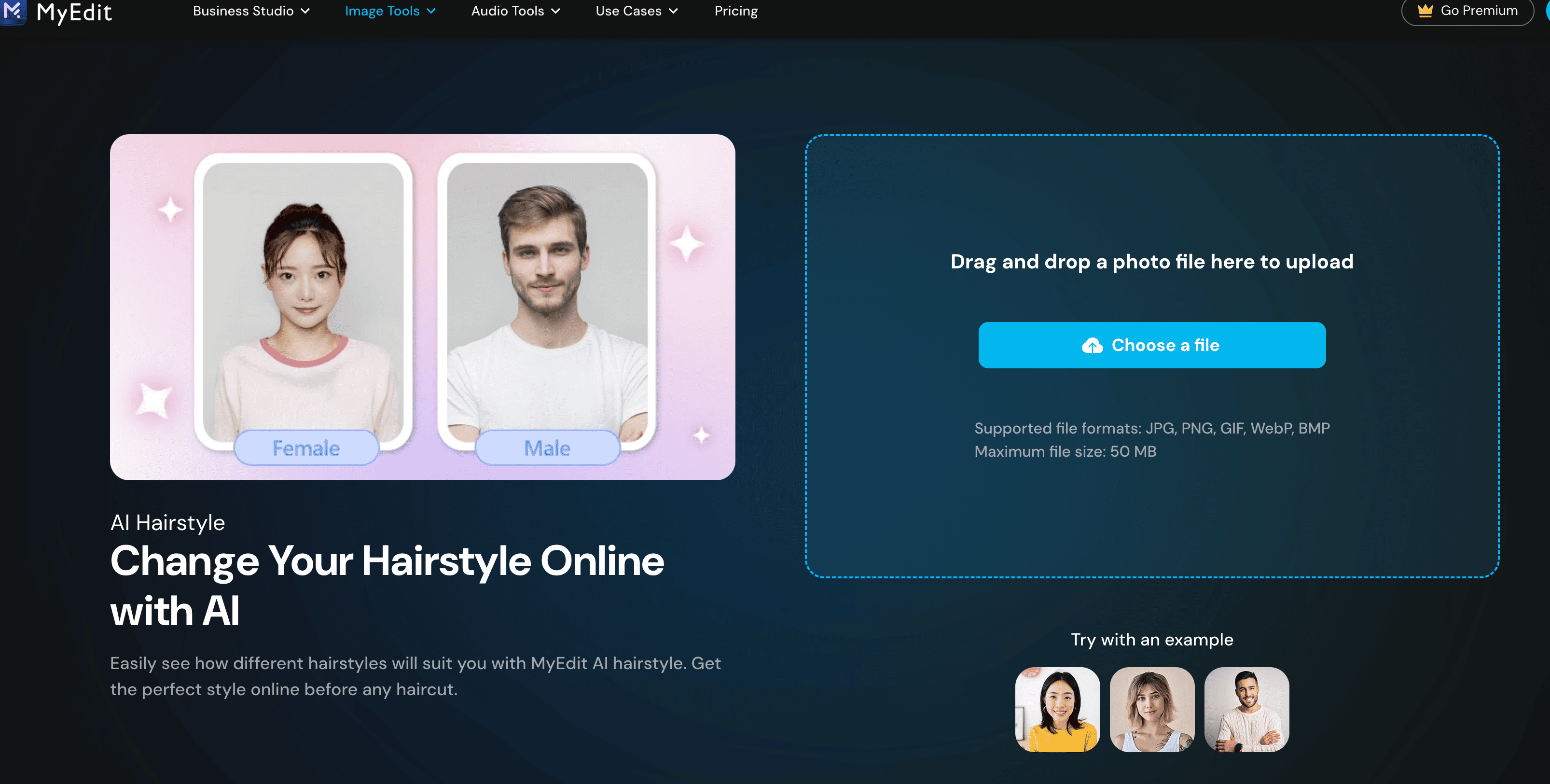 Top 4 AI Hair Swapper Tools to Try in 2024 - MyEdit - Customizable AI Hair Changer