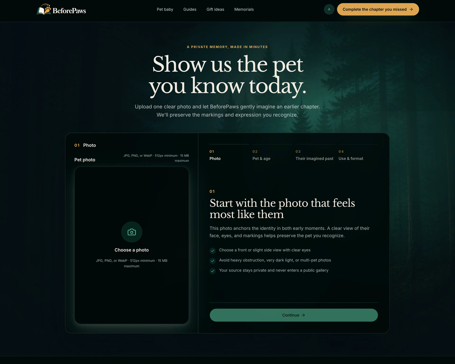 BeforePaws – Imagine your rescue pet as a puppy or kitten from one photo