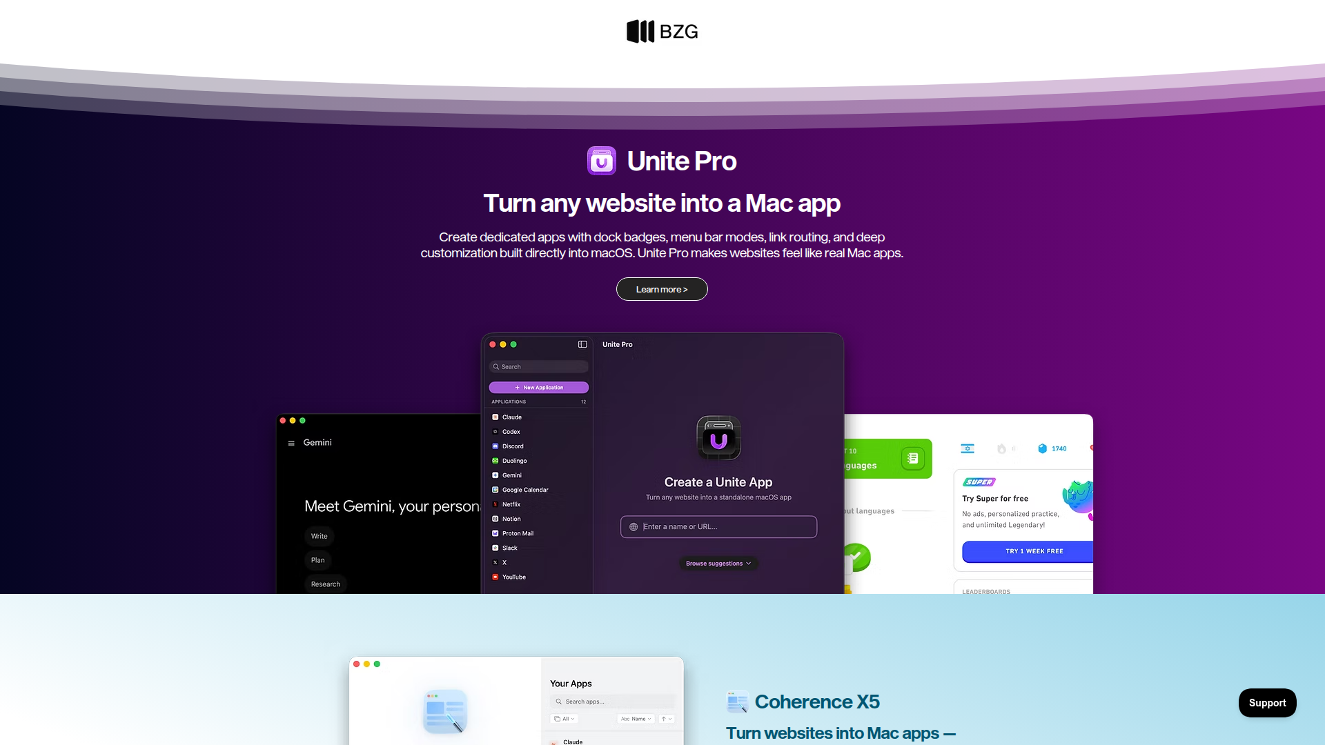 Unite Pro – A macOS web-to-app tool that turns sites into native apps