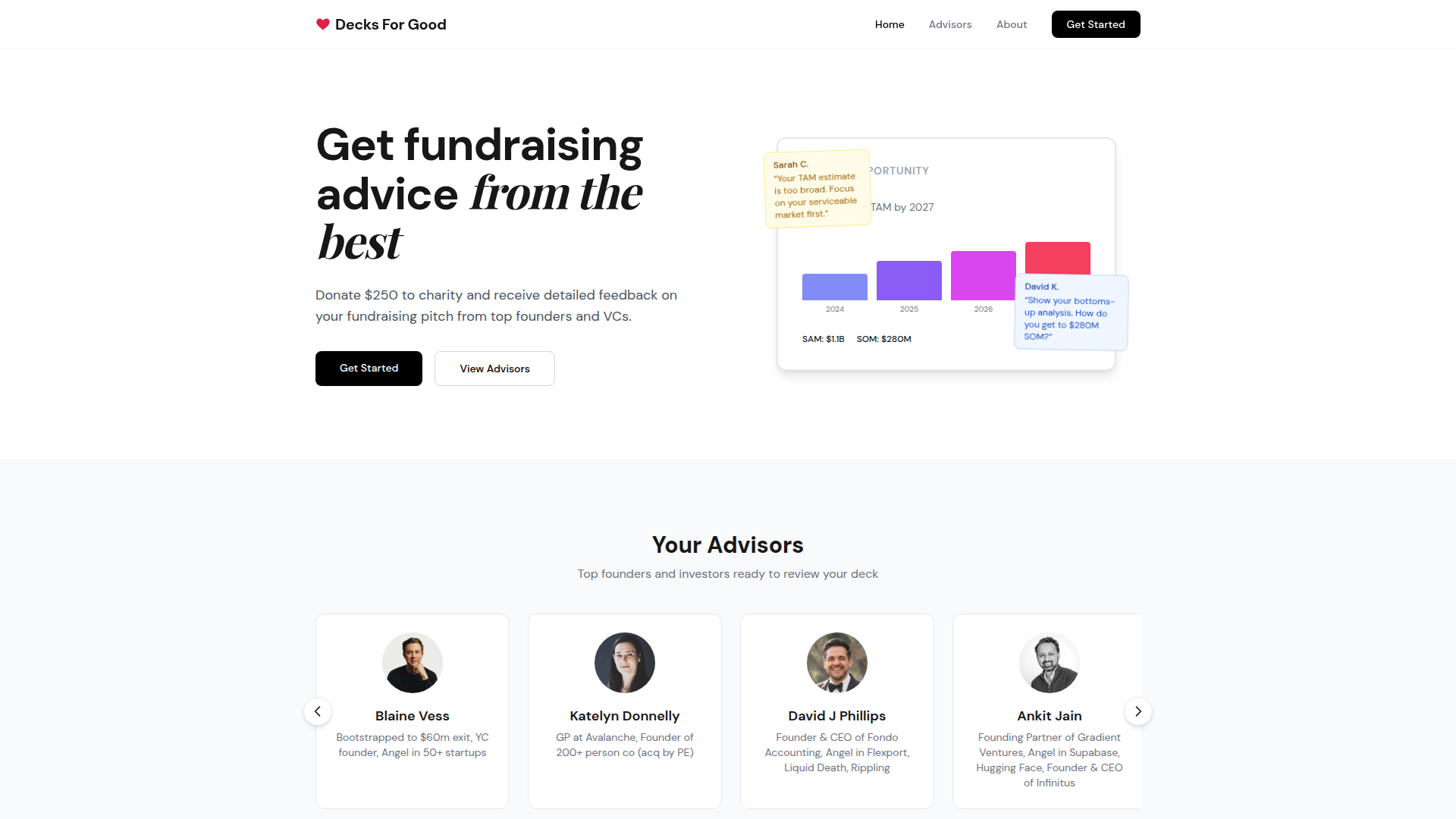 Decks For Good – A fundraising pitch feedback tool