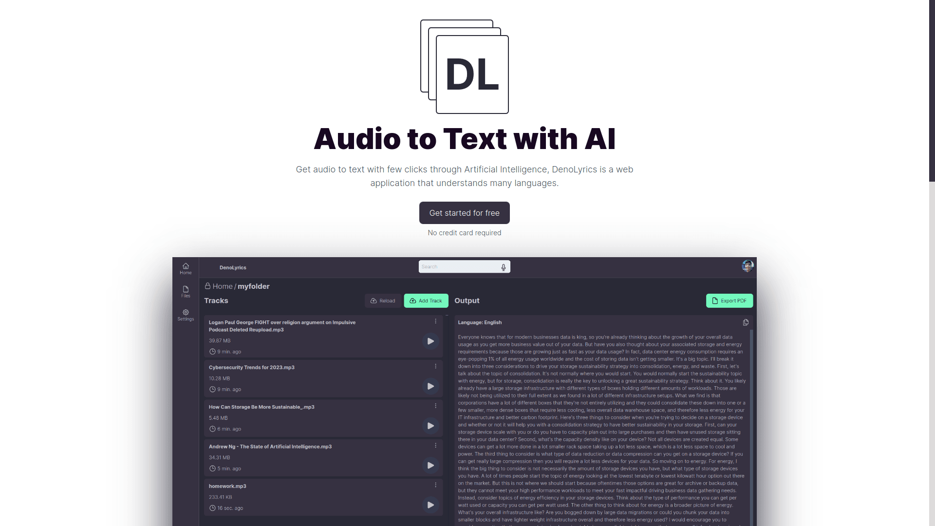 DenoLyrics – A tool to transcribe audio into text in over 50 languages.