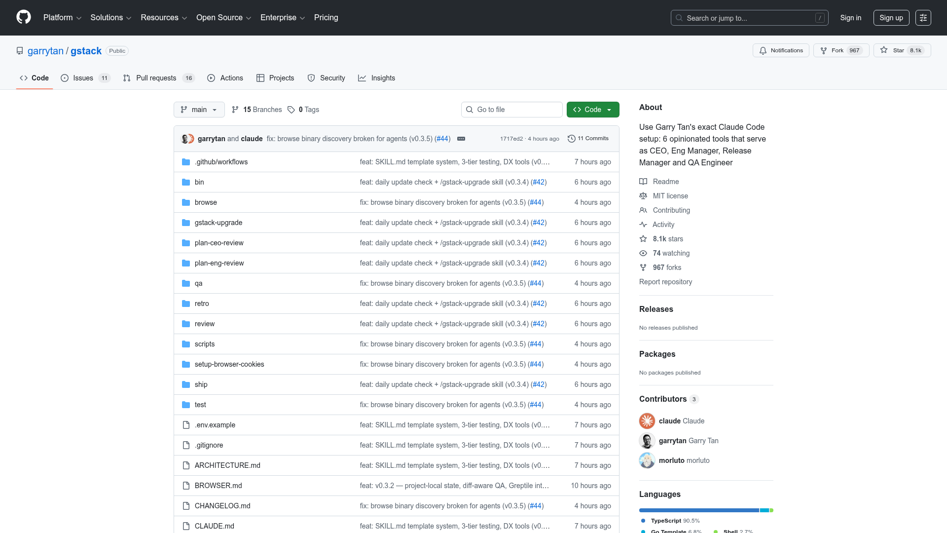 gstack – A suite of Claude Code workflow tool