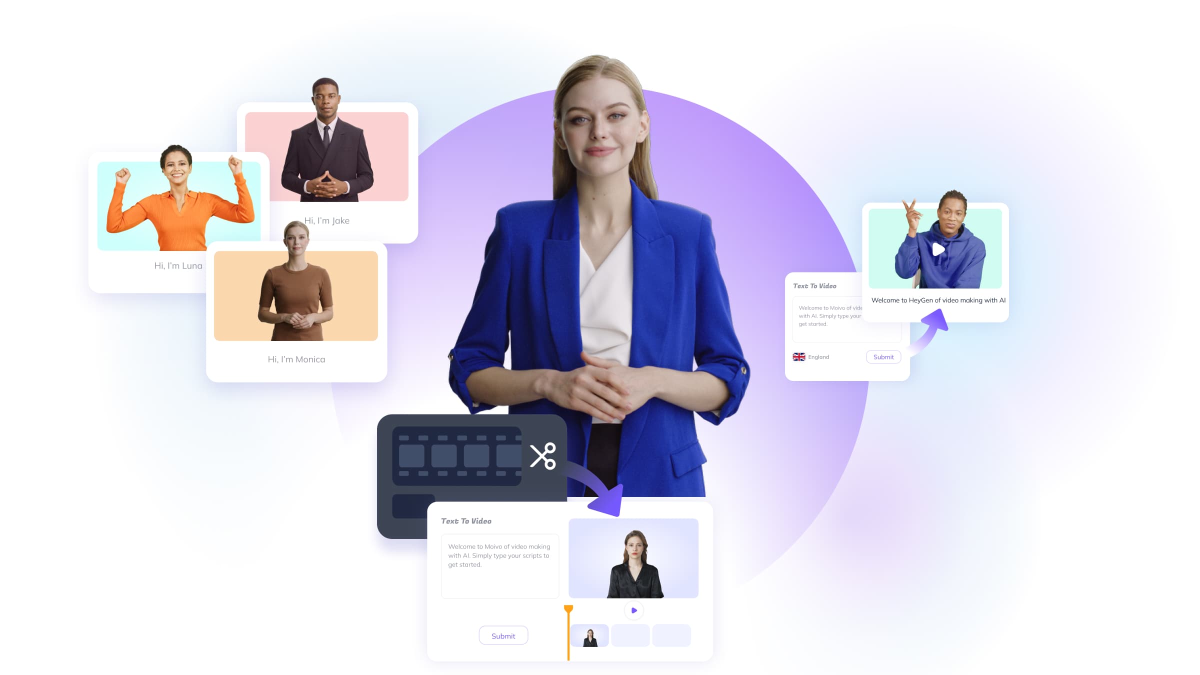 Movio(HeyGen) – A top-shelf synthetic media that can turn your text into video with talking avatars.