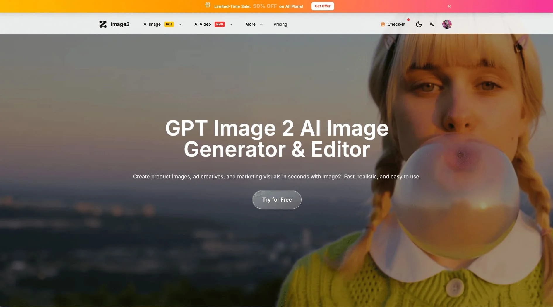 Image2-AI – An AI image generation tool to create high-quality visuals from prompts.