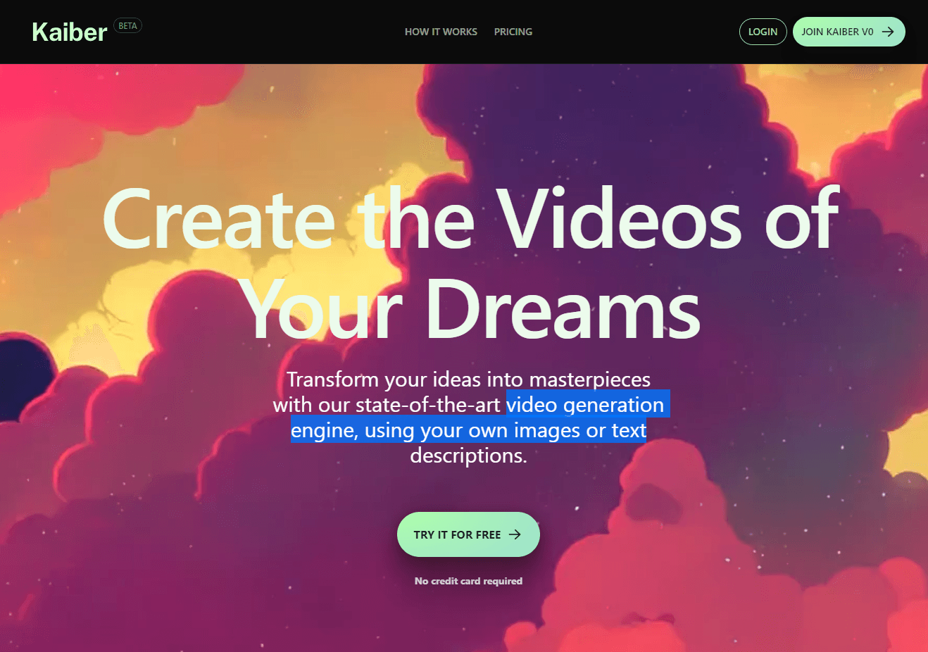 Kaiber – Video generation engine, using your own images or text