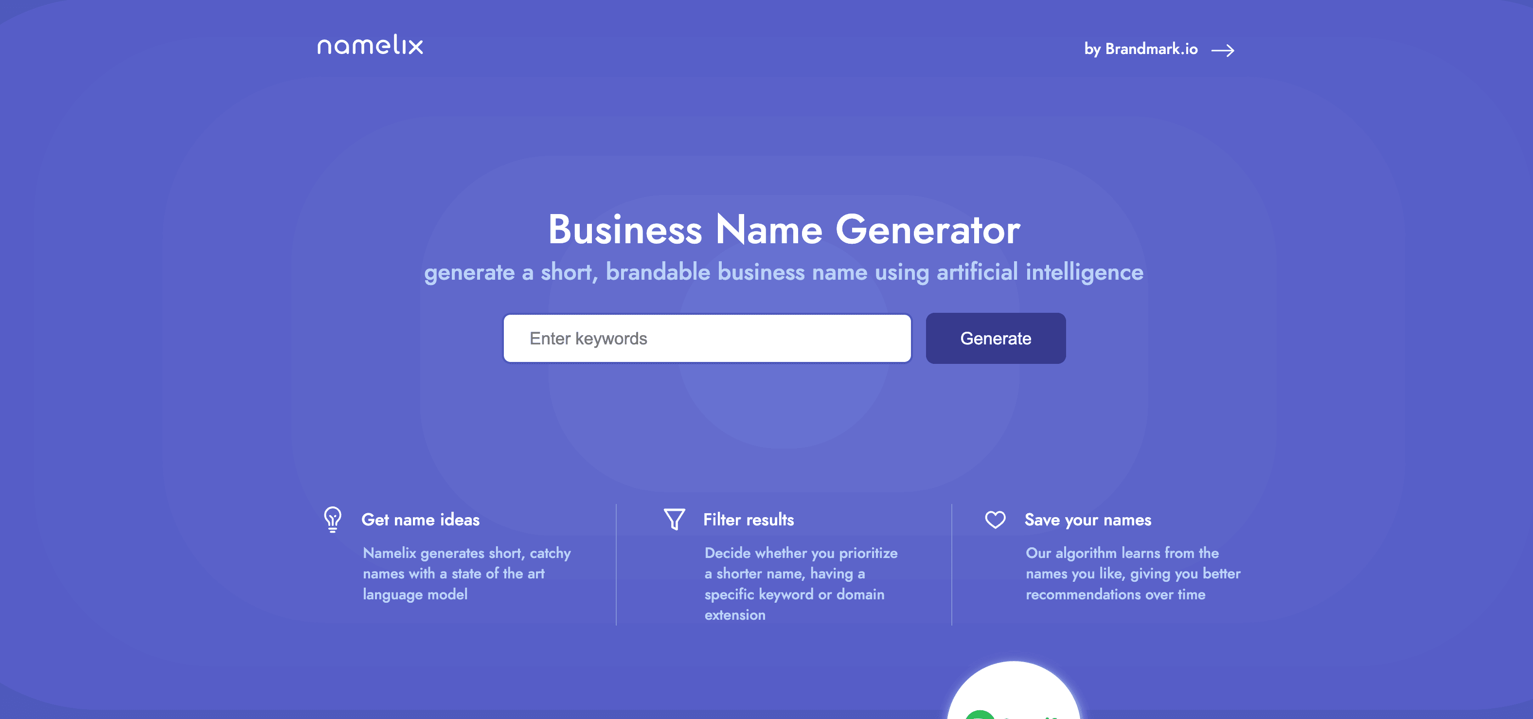Namelix – A Free AI-Powered Business Name Generator