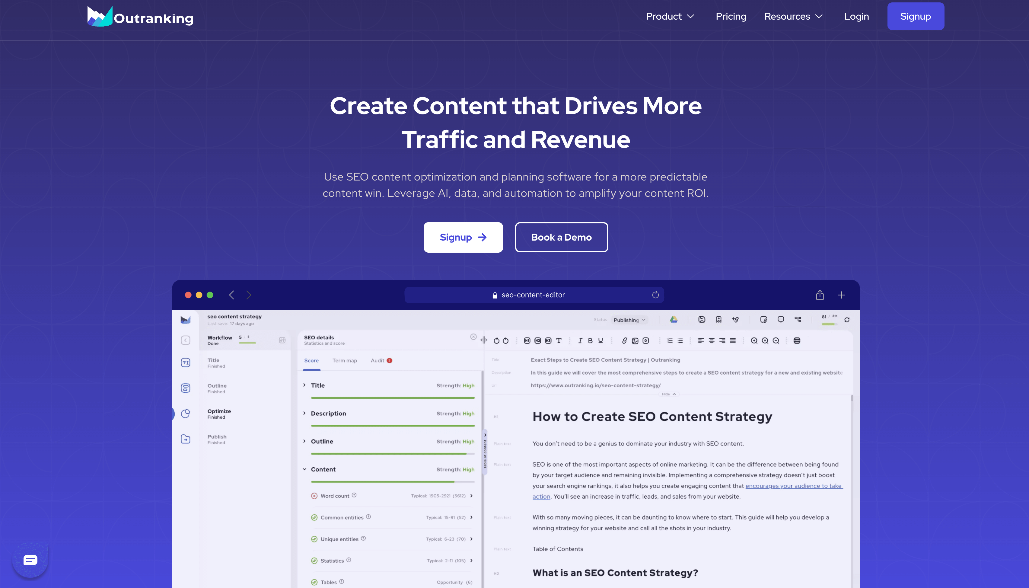 Outranking – SEO Content Software For Optimization, AI Writing and Briefs.