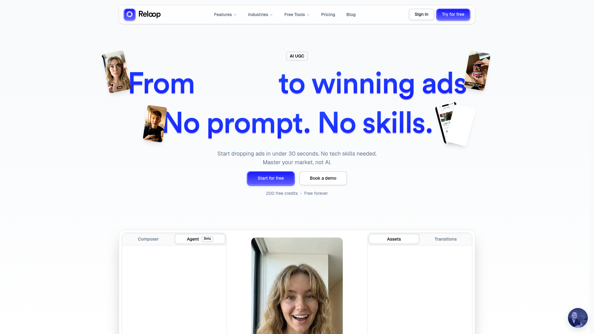 Reloop – A no-prompt AI UGC video ads tool