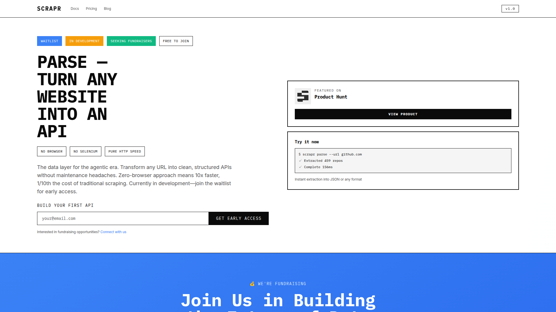 SCRAPR – A zero-maintenance universal web scraping tool
