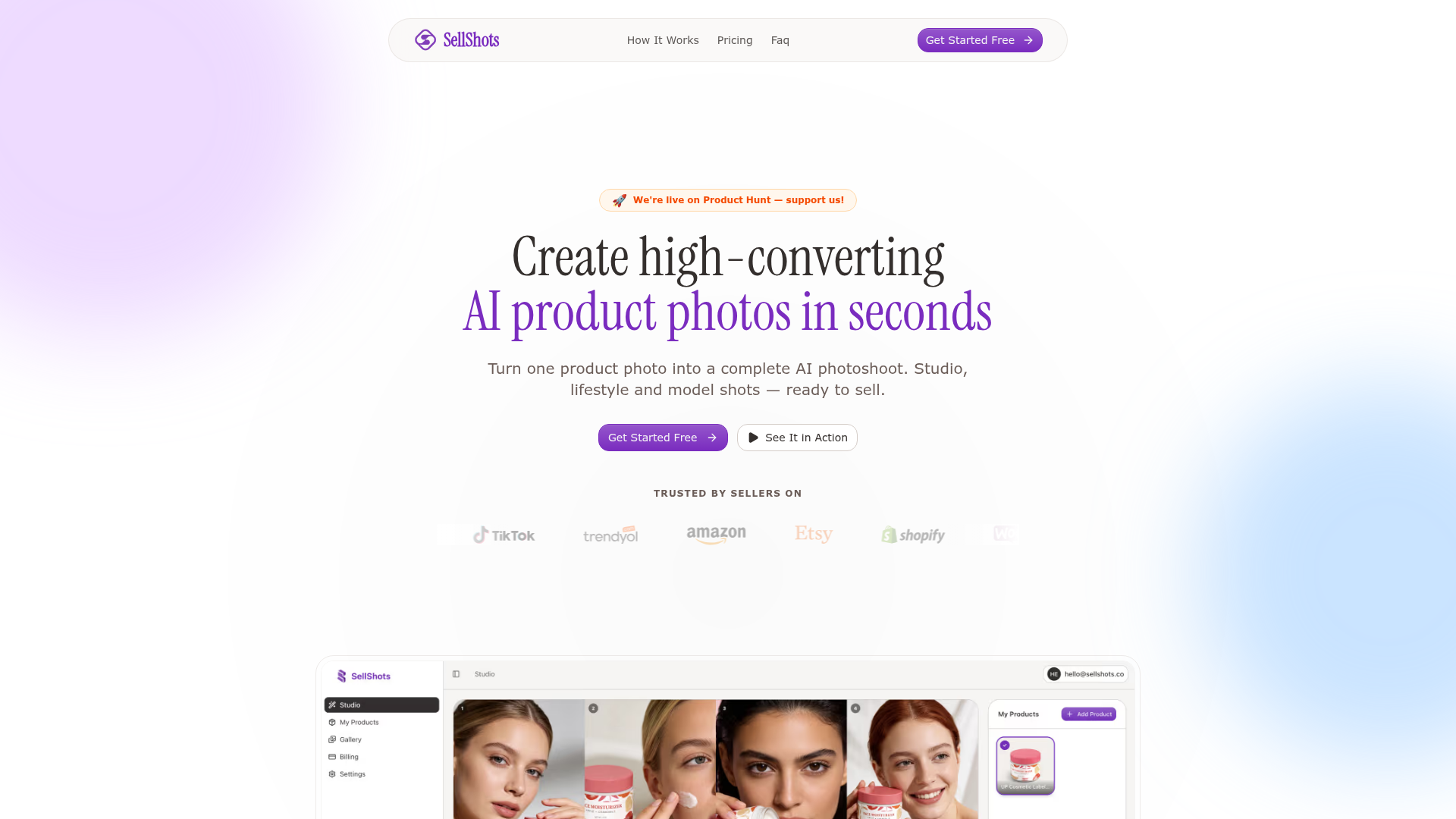 SellShots – A AI product photo generator tool