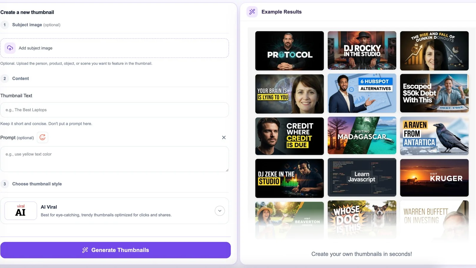 StopScroll – An AI Thumbnail Generator Tool