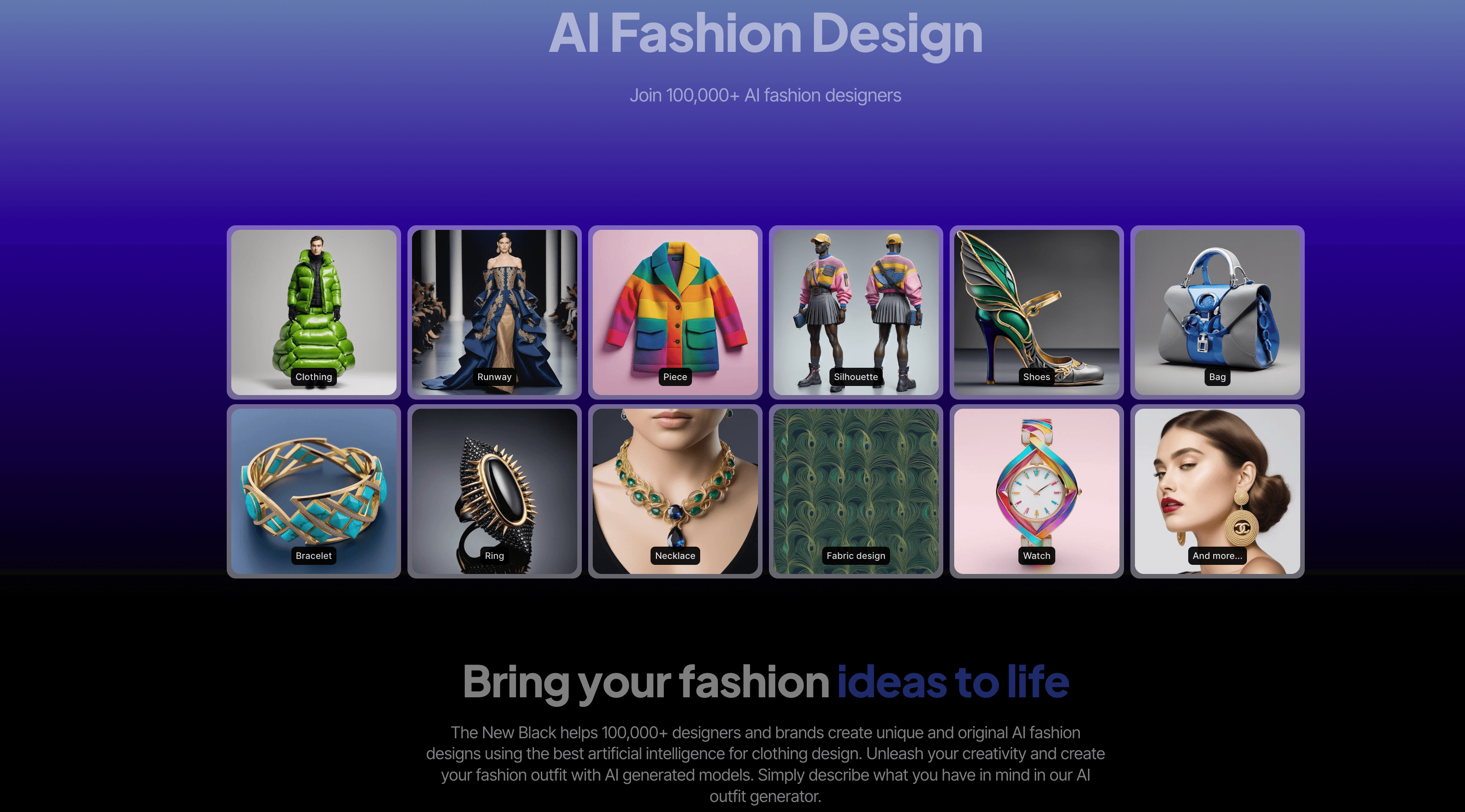 The New Black AI – AI Clothing Fashion Design Generator