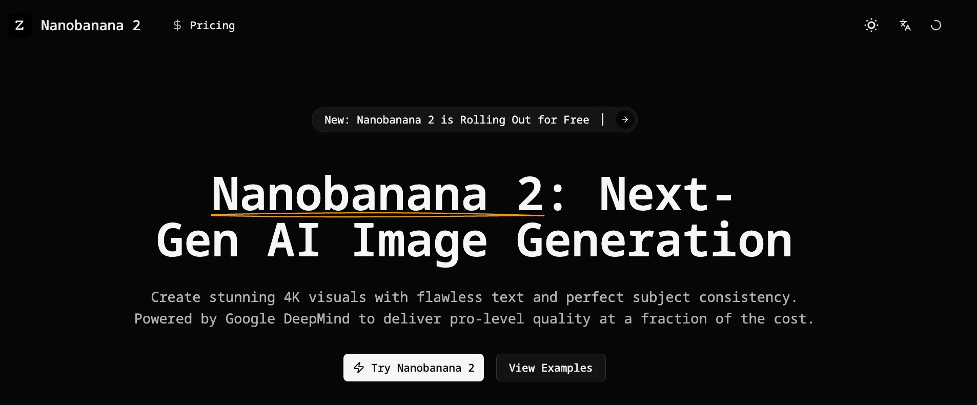 Nanobanana 2 – Free AI tool for 4K images with accurate text and consistent subjects.