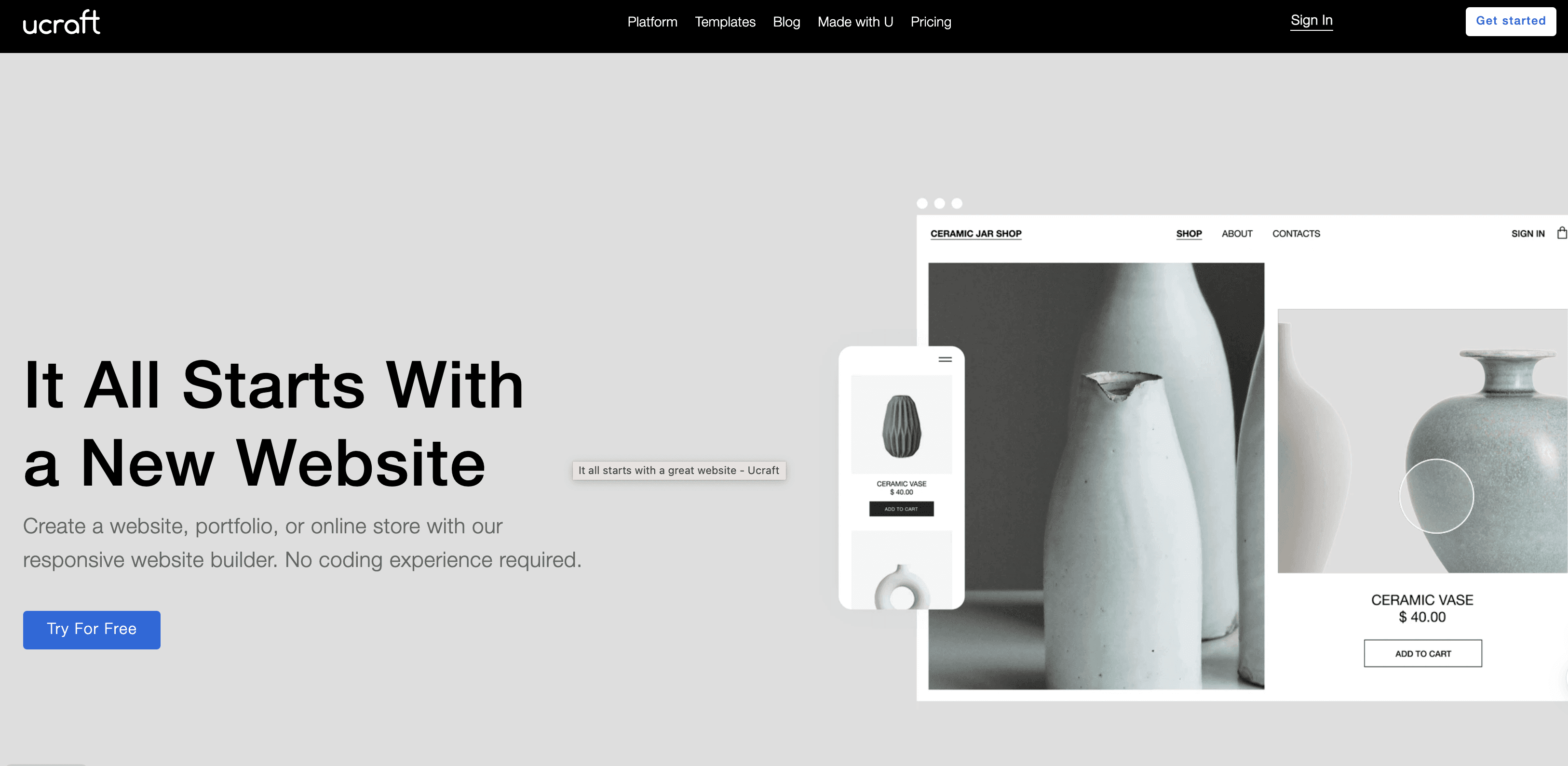 Ucraft – Free Website Builder
