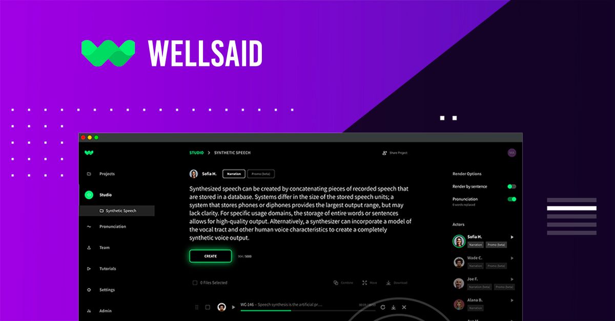 WellSaid Labs – Convert text to voice in real time
