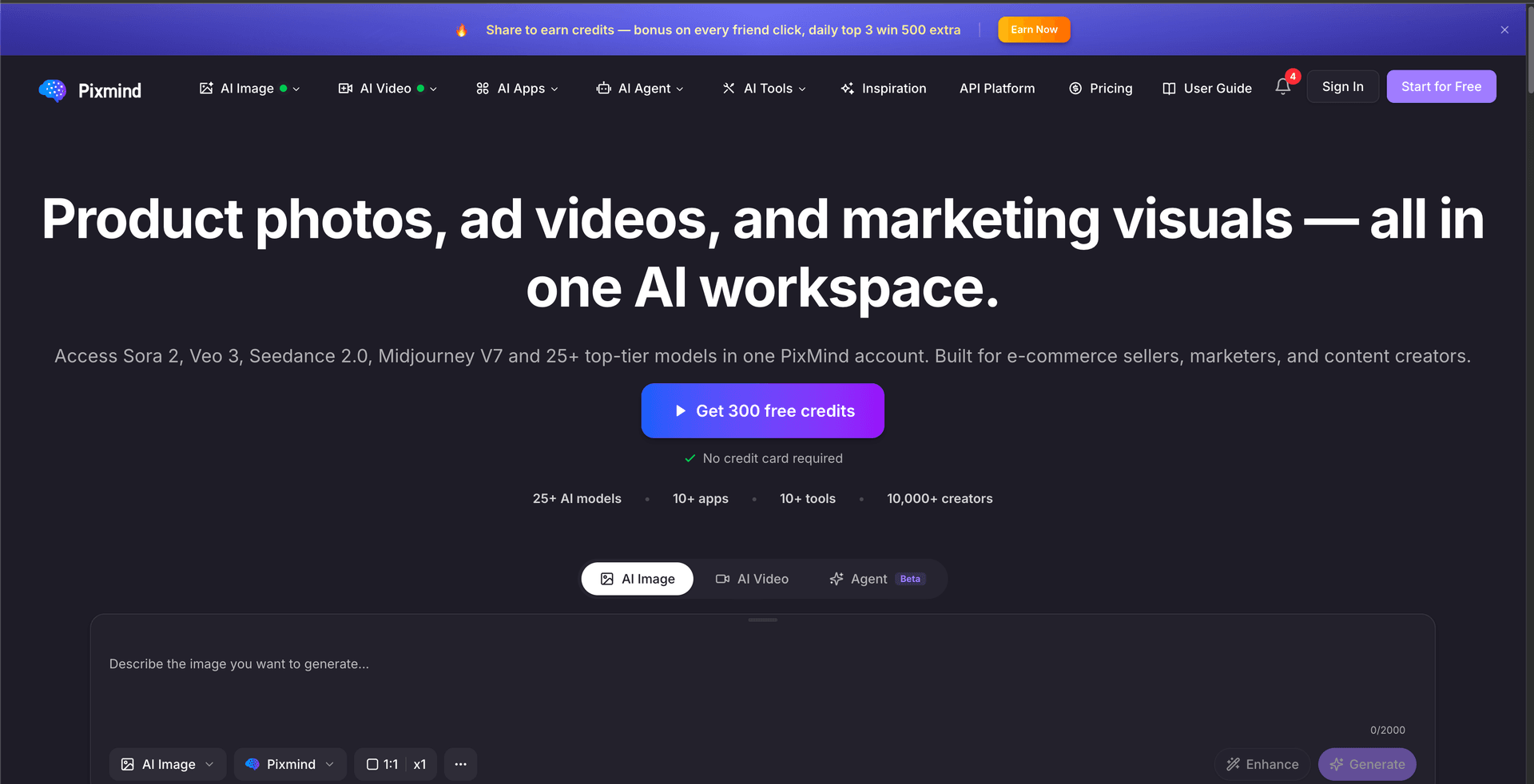 Pixmind – An all-in-one AI image and video creation tool.
